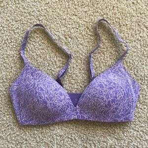 Lululemon 32B Sport Bra Women purple flower print NWT